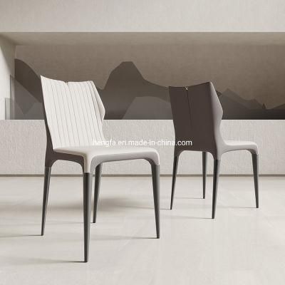 Nordic Leather Furniture Dining Room Steel Frame Restaurant Chairs