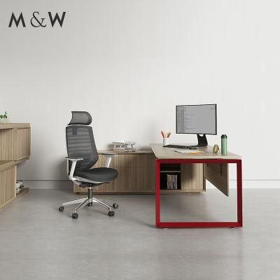 MDF Modern Luxury Professional Furniture L Shaped European Style Computer Executive Office Desk