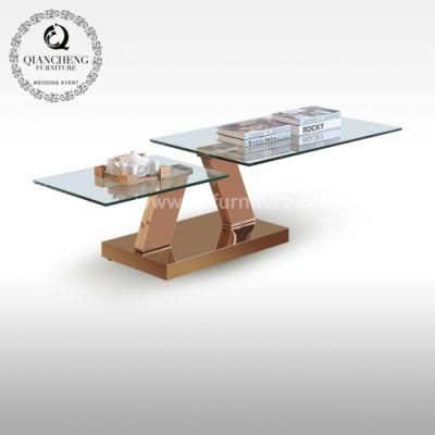 Extendable Modern Glass Top Coffee Table