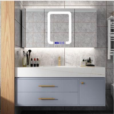 Design Modern Style Bathroom Cabinet Bathroom Furniture Cabinet with Rock Plate Sink