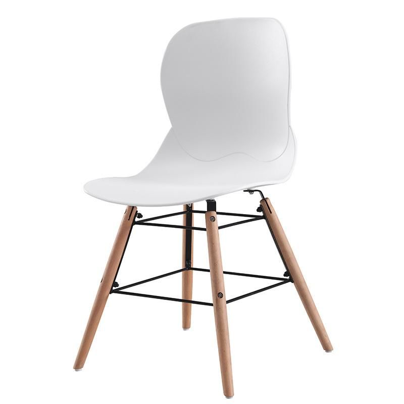 Modernfurniture Nordic Style Modern Chairs Outdoor Banquet Stool White PP Plastic Chair Wood Home Dining Furniture Restaurant Dining Chair for Dining Room