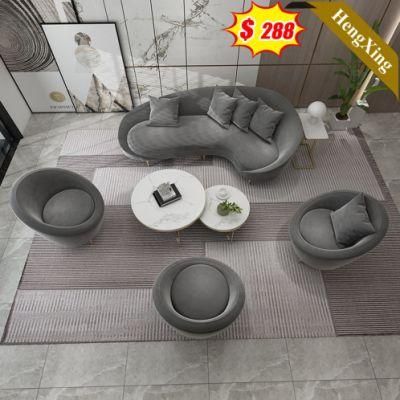 Gray Velvet Fabric Leisure 1/2/3 Seat Sofas Set Modern Simple Design Living Room Office Hotel Lobby Sofa