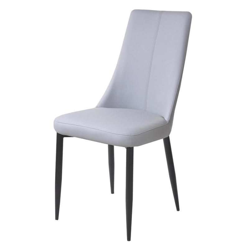 Modern Classic High Back Linen Navy Blue Pink Dining Room Chair Restaurant PU Leather Metal Legs Upholstered Dining Chair