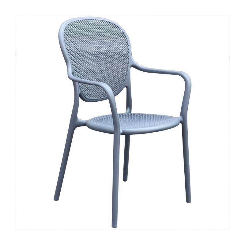 Wholesale Outdoor Furniture Modern Style Garden Furniture Dallas Plastic Chair Eco-Friendly PP Armrest Dining Chair