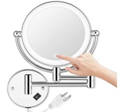 Bathroom LED Round Table Top Folded Wall Mounted Make up Concertina Makeup Mirror