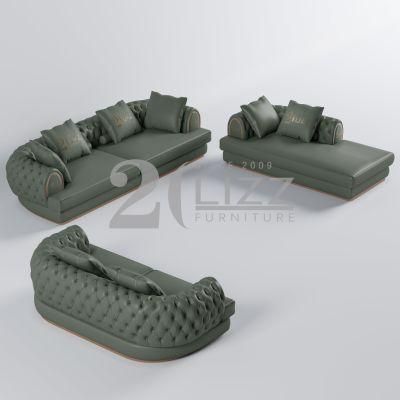 High End Wholesale Price Sectional Couch Living Room Furniture Modern Chesterfiled PU Leather Sofa