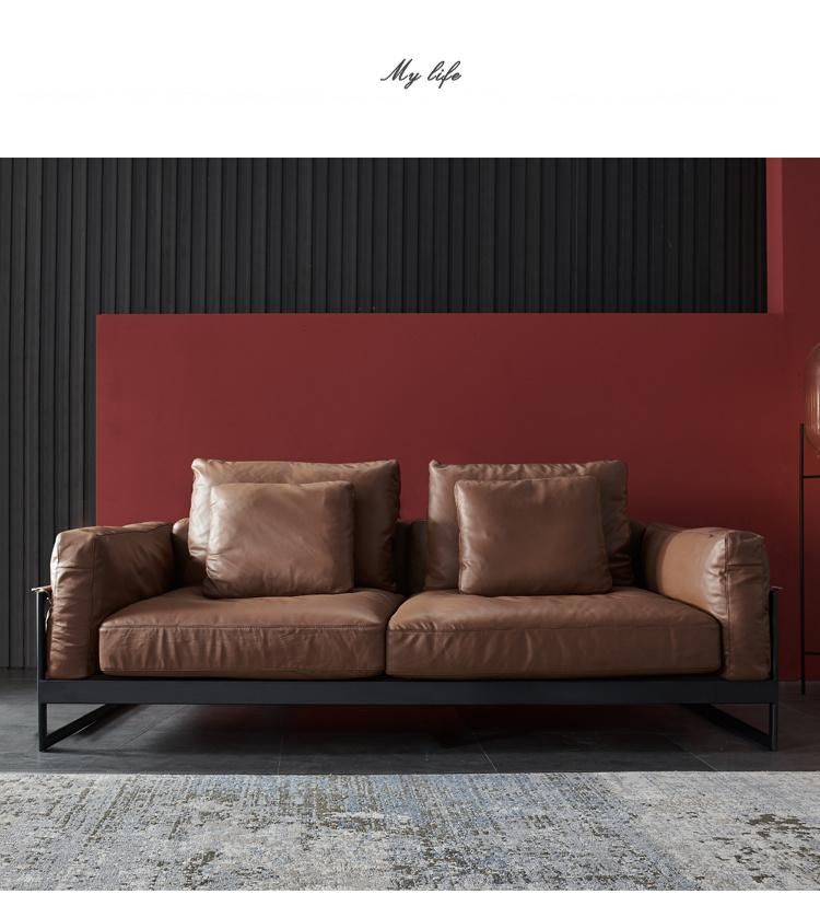 Fashion Leisure Chair Home Furniture Italian Style Lving Room Leather Sofa Living Room Sofa