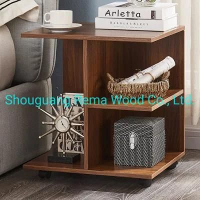 Modern Nightstand End Side Table Bedside Table with Rolling Wheels