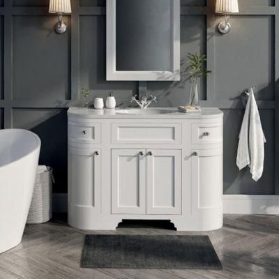 Floor Mounted Bathroom Vanity Cabinets Waterproof Painted Plywood Vanities with Bath Mirrored