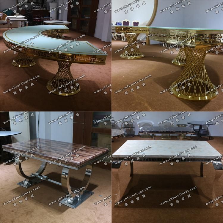 Luxury Rose Gold Painting Stainless Steel Dining Table Yc-St29