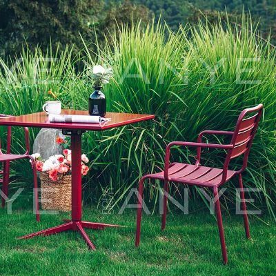 Patio Occasional Furniture Rust Resistant Metal Stackable Armchair Outdoor Modern Patio Chair