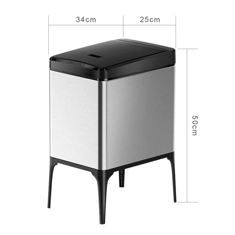 22L Automatic Sealing Trash Bin Modern Dust Bin Gold