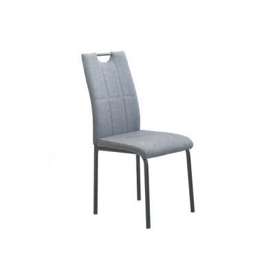 Modern Style Furniture Dining Room Chair Metal Legs Grey Upholstered Dining Chairs