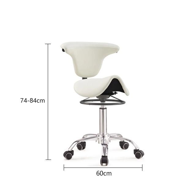 Ergonomic Saddle Stool Rolling Adjustable Height Clinic Medical Chair