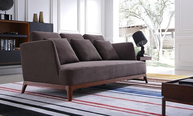 Nordic Home Furniture Solid Wood Fabric Sofa Set 1+2+3 Shape