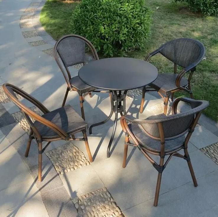 Modern Classic Garden Patio Dining Tea Table Chairs Aluminum Frame Fabric Furniture Set