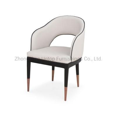 (SP-EC207) Modern Armrest Leather Upholstered Wood Chair