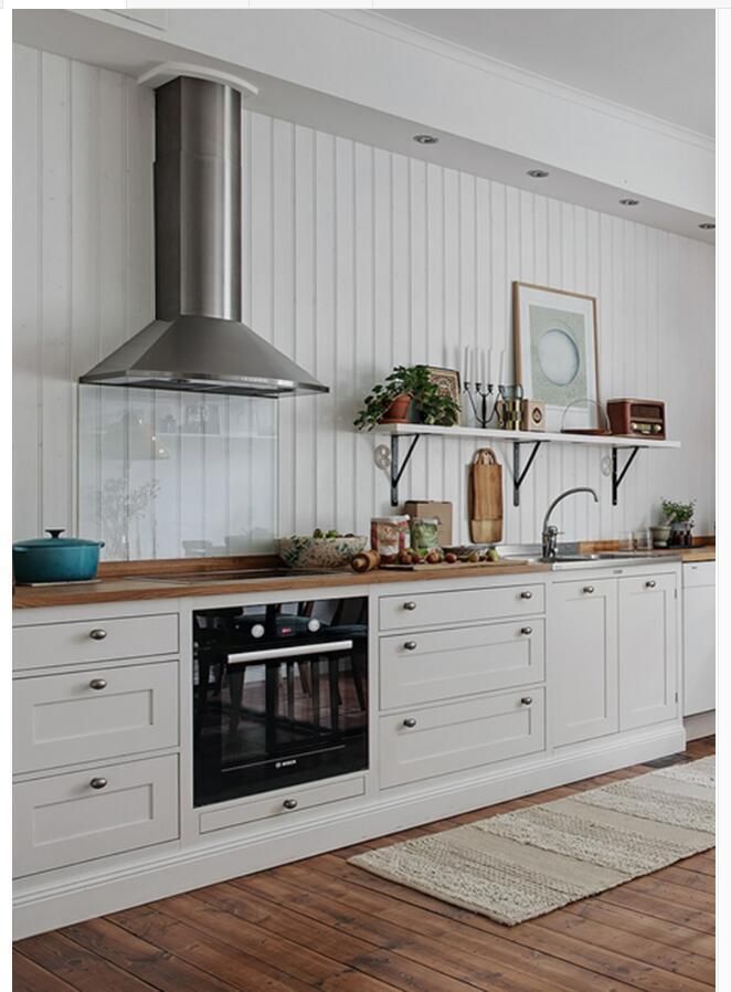 Modern Style White Kitchen Cabinets Solid Wood Furniture