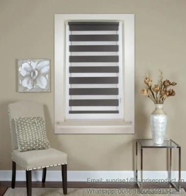 Zebra Blinds 100% Polyester Fabric Manual Semi-Blackout Roller Blinds for Canada