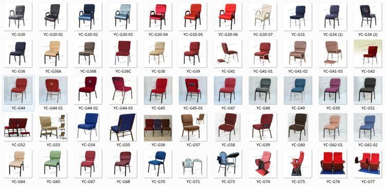 Yc-G30 Wholesale Metal Dining Chair Stackable Multifunctional Church Chair