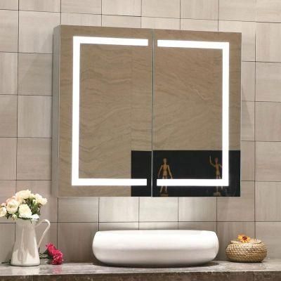 New Design Storage LED Bathroom Mirror Cabinets Modern Recessed Installation Available