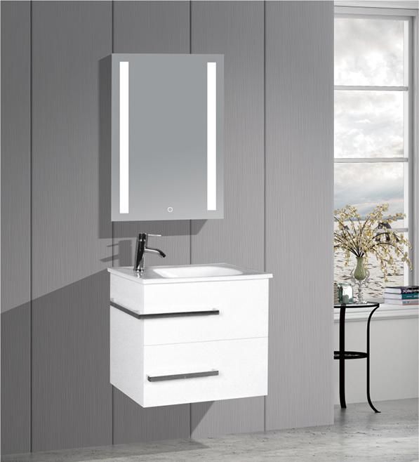 Full PVC Faced High Gloss Wooden Bathroom Vanity Bathroom Cabinet