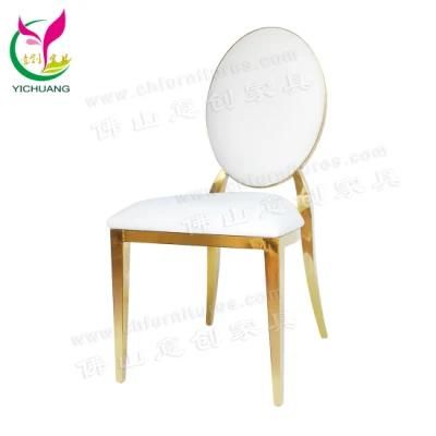 Hc-Ss26-1 Whollesale Event Outdoor Gold Trimed Stainless Steel Wedding Chair