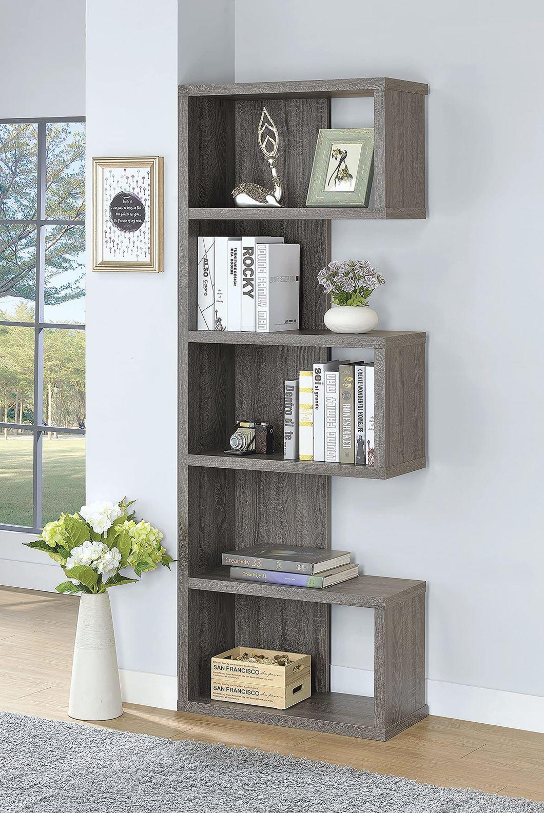 5-Tier Bookcase Storage Shelves Bookshelf