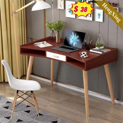 2022 Latest Style Wooden Inquiry Office School Furniture Home Child Red Color Study Computer Table with Wood Leg