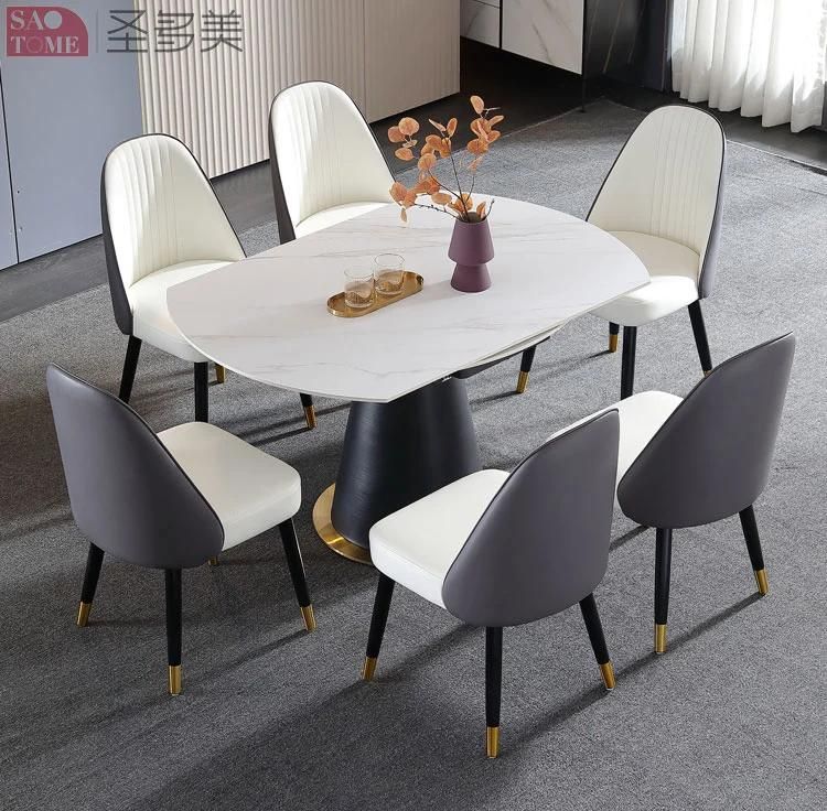 Modern Style Hotel Restaurant Home Living Room Furniture Stainless Steel Top Slate Dining Table