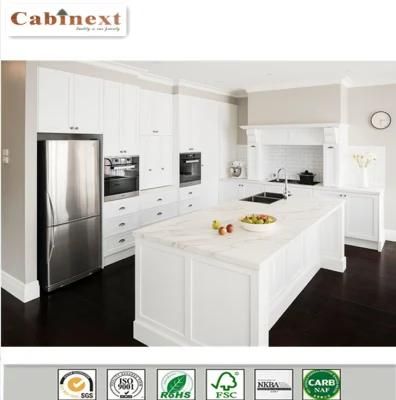Lacquer White Shaker Solid Wood Modern Kitchen Cabinets Factory Wholesale