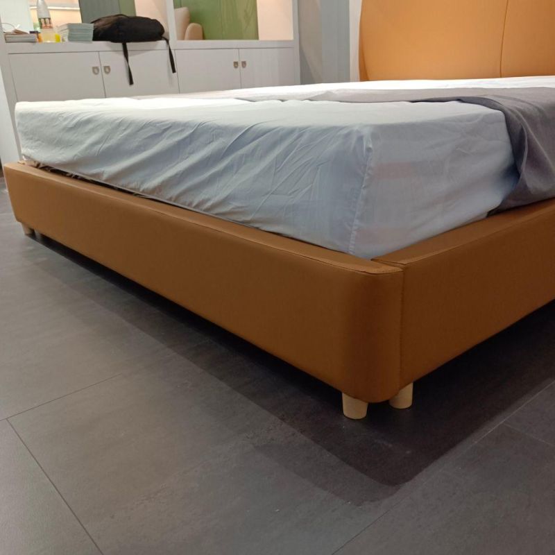 2310*1780*1100 mm 1.5 M Width PU Leather Modern Bed with Low Bed Leg