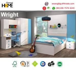 Popular Modern Kids Furniture Colorful Wooden Bedroom Furniture (Wright)