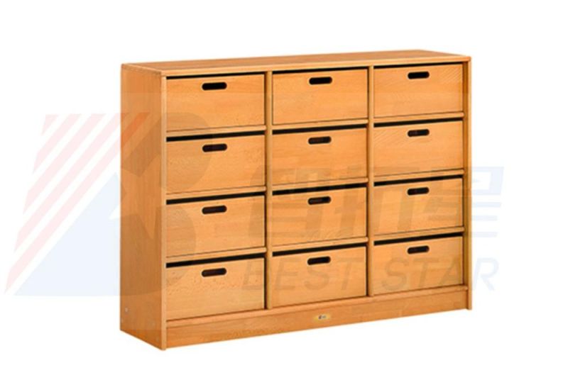 High Quality Wooden Modern Kids Toy Bookcase Storage Cabinet, Kindergarten and Preschool Furniture, Baby Nursery and Daycare School Storage Cabinet