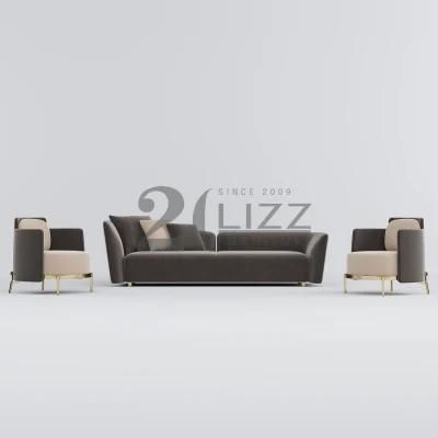 Hot Selling Modern Popular High Quality Home Sofa Furniture Living Room Black Velvet Fabric Sofa Set
