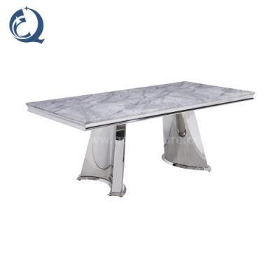 Modern Tables Set Chairs Square Marble Luxury Dining Table