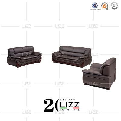 Modern Sectional Home Living Room Furniture Top Grain Genuine Leather Sofa 1+2+3