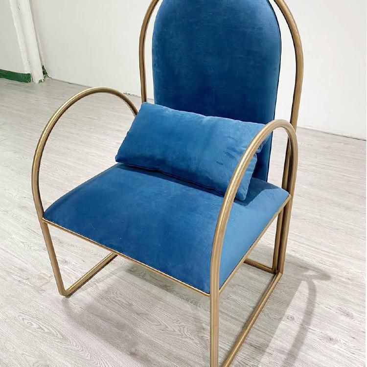Gold Frame Base Dining Room Chairs Velvet Fabric Top Dining Chair Hotel Restaurant Chairs Modern Furniture