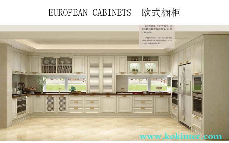 MDF/MFC/Plywood Particle Board European Kitchen Cabinets of Kok006