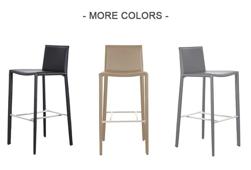 Italian Design Furniture Modern Comfortable Leisure Metal Legs White Bar Chairs