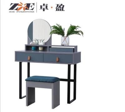 Bedroom Furniture Modern Blue Color Dressing Table with Mirror