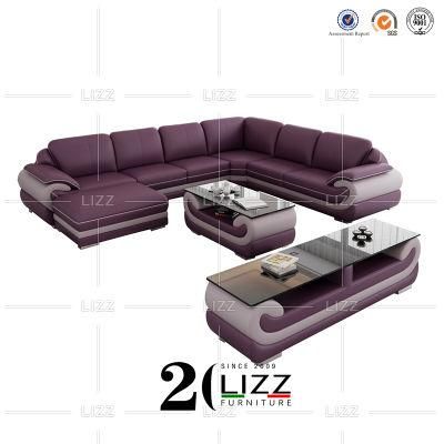 Exclusive Modern Luxury Popular Decor Home Furniture Set Dubai Living Room Genuine Leather Sofa
