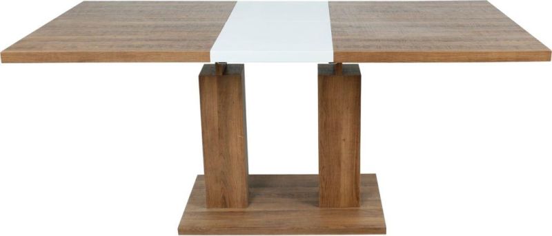 Home Living Room MDF Sticker Extendable Top MDF Bottom Customized Wooden Dining Table