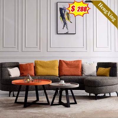 Yellow and Orange and Gray Color Fabric Color Sofa Couches Set Modern Home Living Room Leisure Sofas