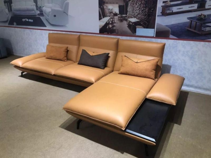 European Design Sectional Sofa Top Grain Genuine Leather Corner Sofa Furniture Set GS9029