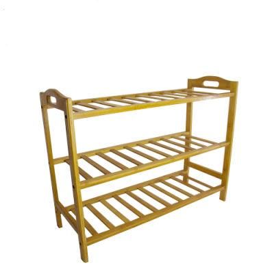 Top Quality 3 Tier Natural Bamboo Shoe Rack for Home Decoration