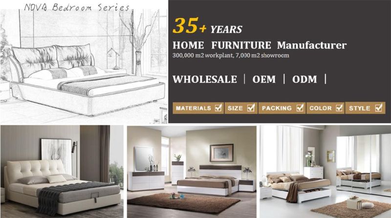 Nova High Gloss Painting King Size Upholstered Bed for Modern Wardrobe Bedroom Furniture Set