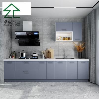 Gray Color Kitchen Cabinet with Hinge and Handle