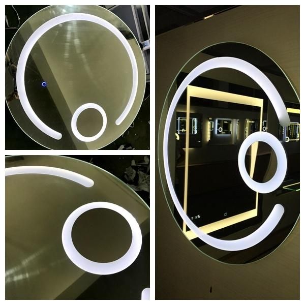 Round Lighted Bathroom Decor Anti-Fog Wall Mounted Makeup Cosmetic Linghts Dimmable, Touch Sensor, Bluetooth, Time Temperature and 3X/5X/7X Mag LED Mirror