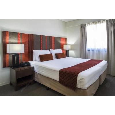Custom Modern Design Plywood Upholstered with Fabric Hotel Bedroom Furniture Set